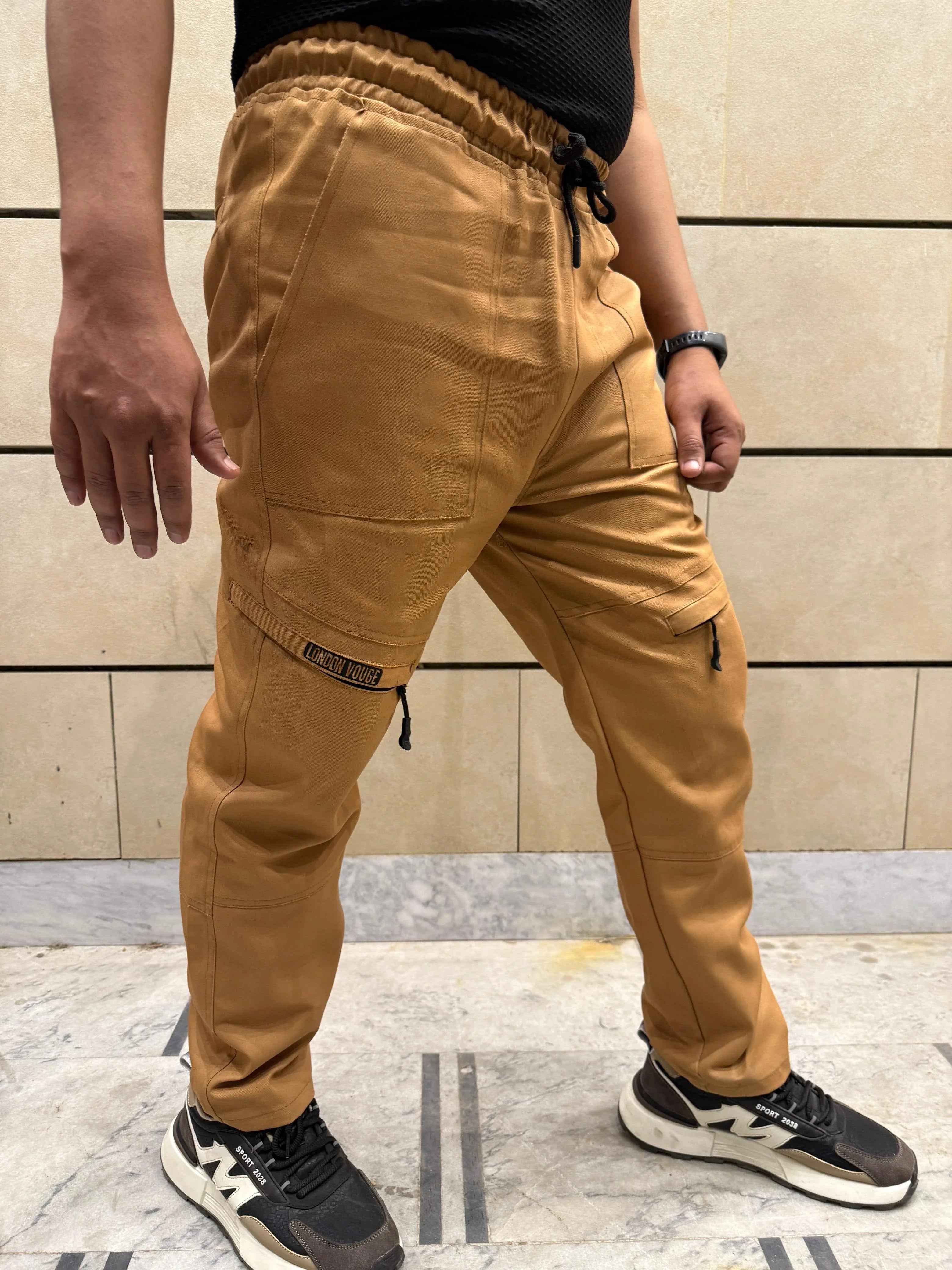 Baggy Stylish Premium light Mustard 6 Pocket Cargo Trouser LVT-02 - Image 10