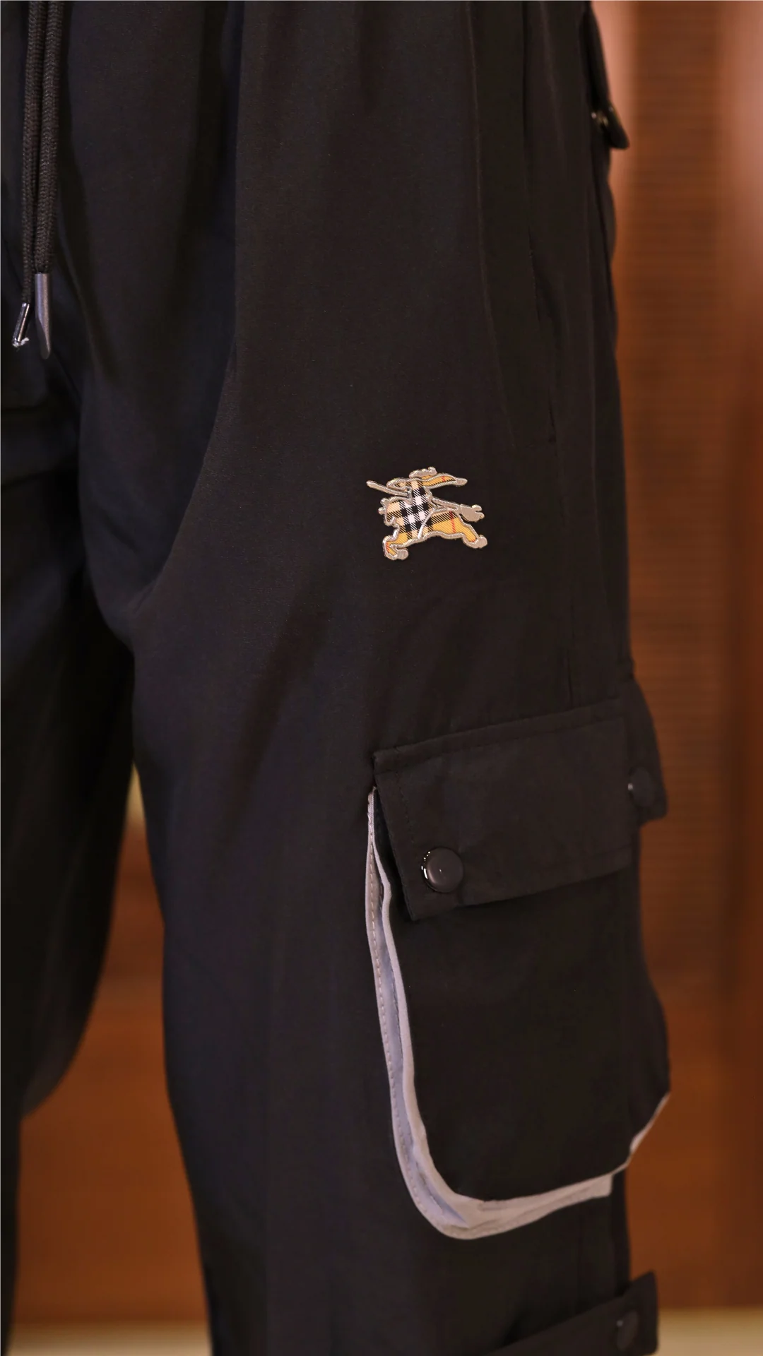 Imported Black Micro Relaxed Fit 6 Pocket Cargo - Image 4