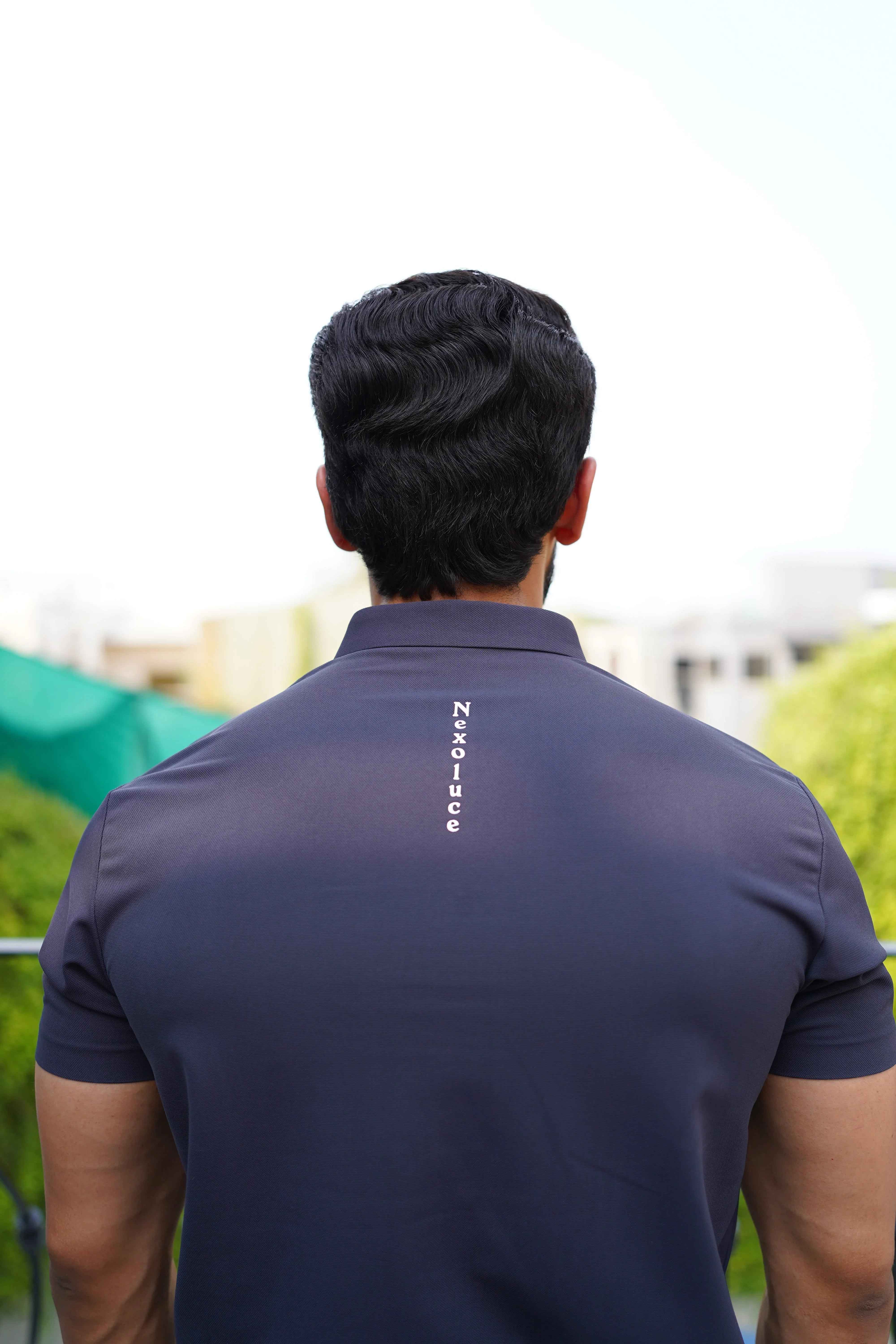 Italian textured seam less Polo Shirts OXT # 10 Grey - Image 5
