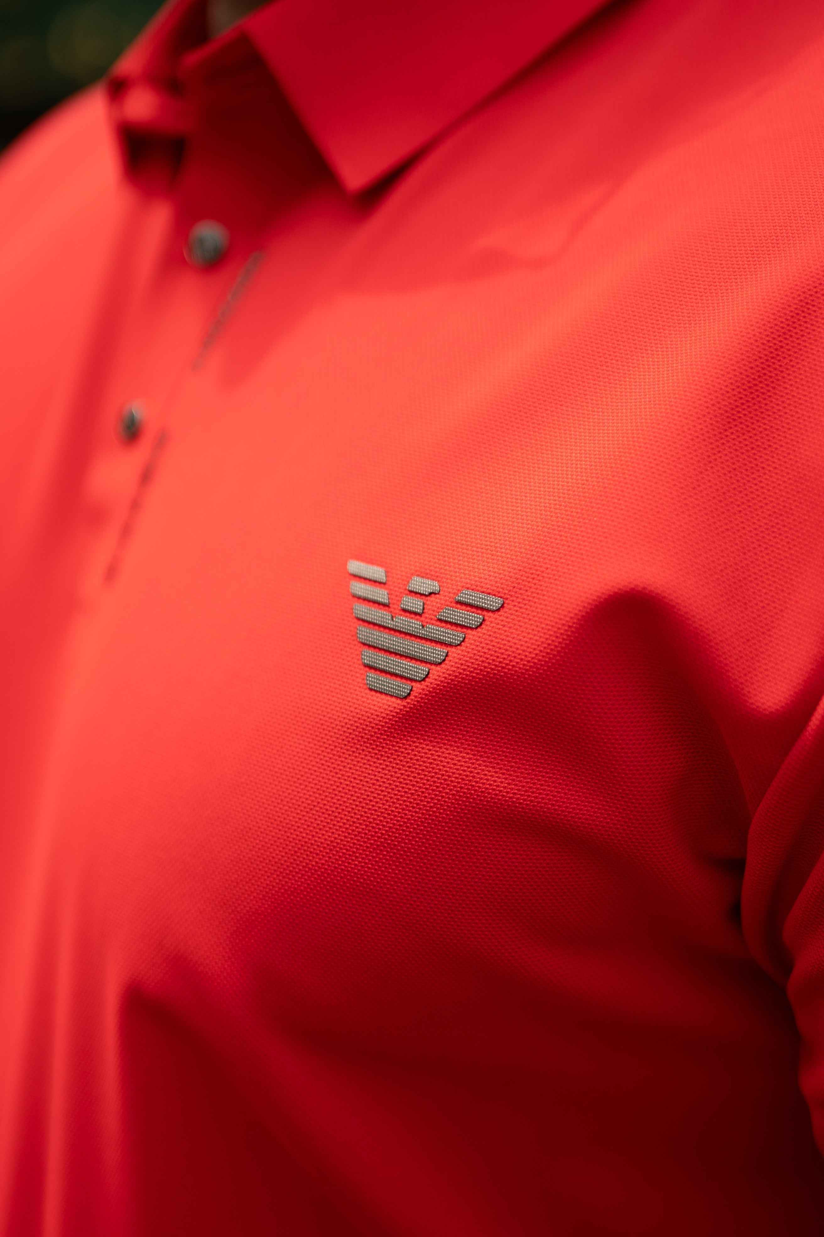 ITALIAN Textured Stitch-less POLO Shirt LVPS-05 ACTIVE RED - Image 3
