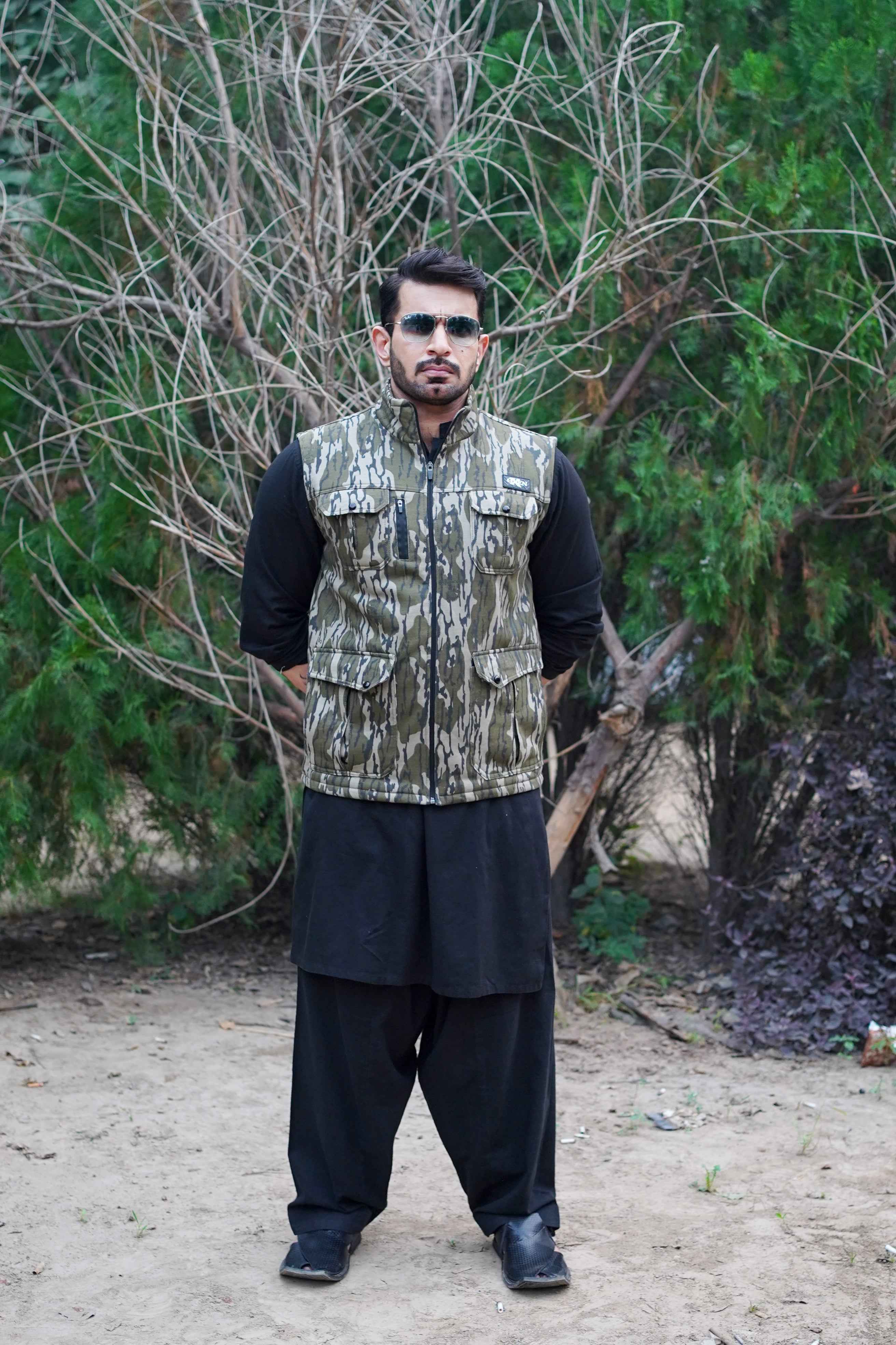 Premium Cotton Fleece Four Pocket Jacket Camouflage Jkt-05 - Image 2