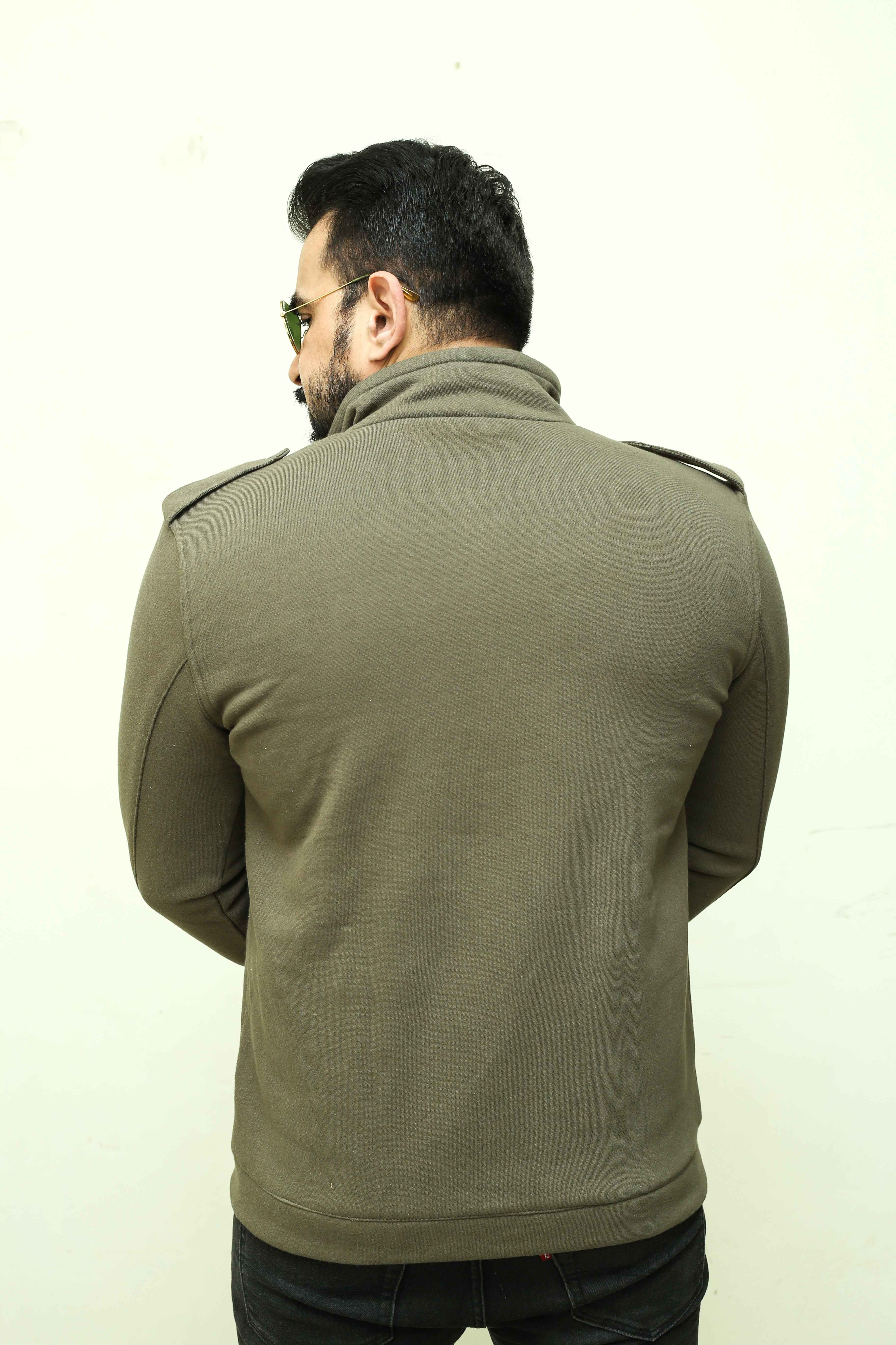 Premium Four Pocket Full Sleeve  Green  Jacket # 08 - Image 3