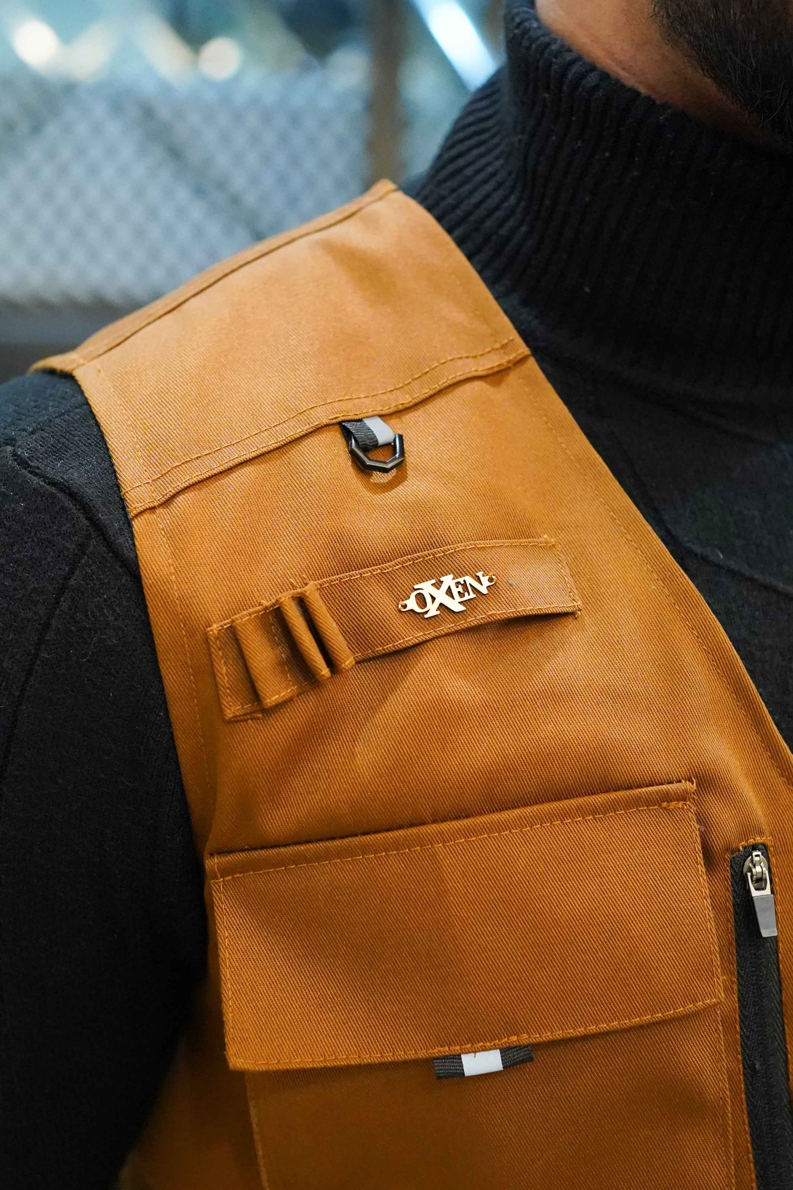 Premium Twill Cotton jeans Sidu Four Pocket Jacket Brown  SDJkt-09 - Image 4