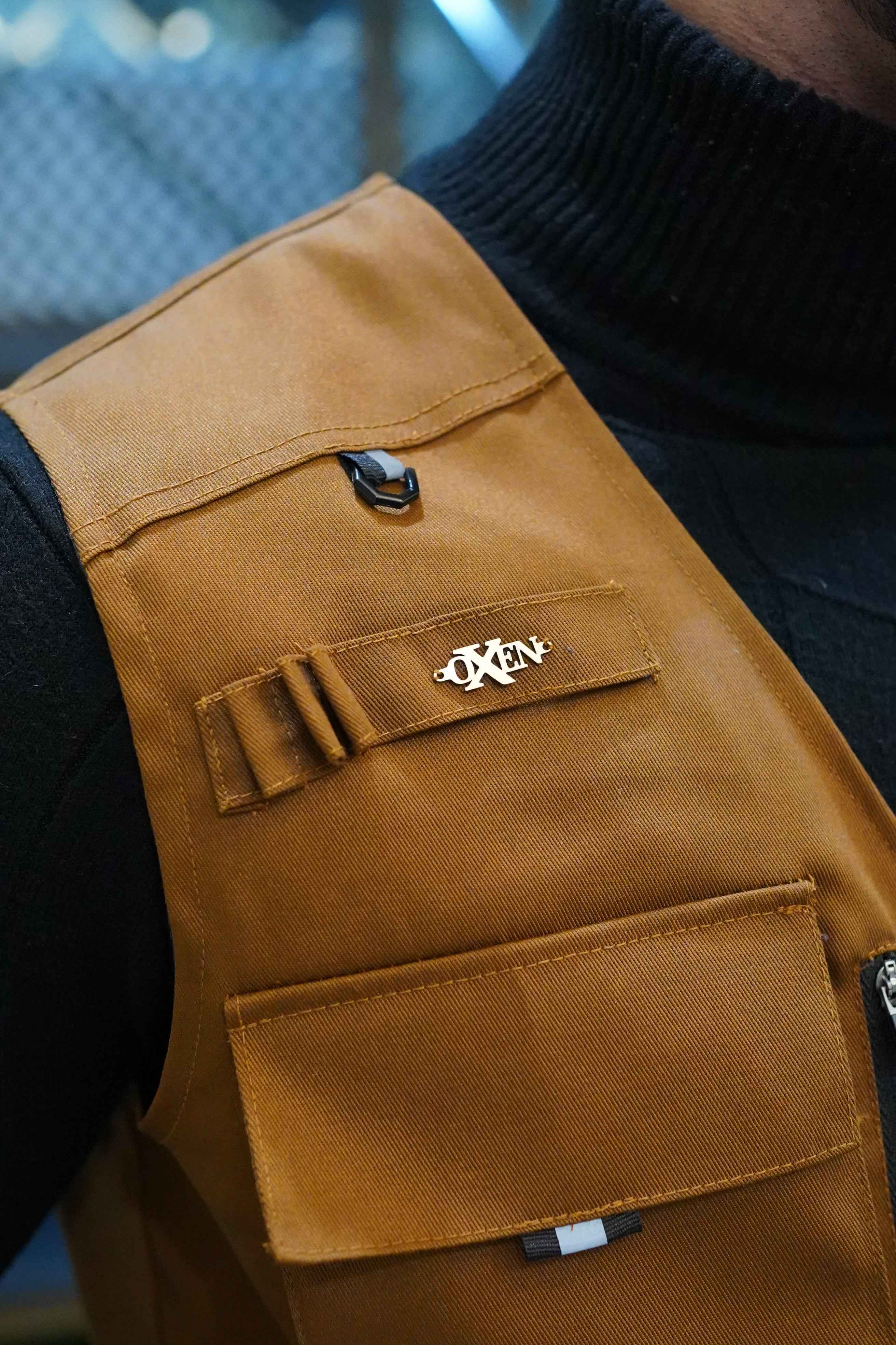 Premium Twill Cotton jeans Sidu Four Pocket Jacket Brown  SDJkt-09 - Image 7